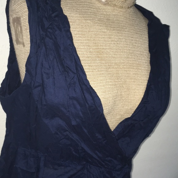 VTG Y2K PATRICK ROBINSON FOR TARGET NAVY WRAPPED SLEEVELESS COTTON BLOUSE SZ XL - Picture 4 of 6